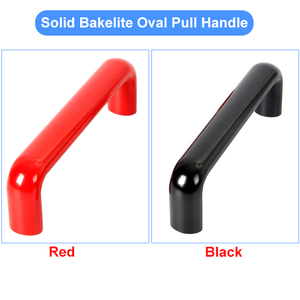 M8 Bakelite Oval bentuk U kabinet pintu tarik pegangan hitam tarik menangani fenolik Resin 90mm industri karton kotak Gratis ukuran lengkap - Product Image 4