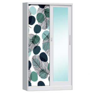 Armario Moderno con Puerta Corredera de Vidrio y Diseño Floral para Dormitorio - Product Image 3