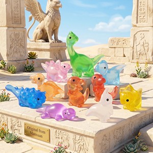 Figurines de reptiles en résine peintes à la main, créatives, translucides, spirituelles, mythiques, lumineuses, éducatives et sensorielles - Product Image 1