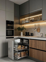 Kabinet Dapur Modular Shaker Modern Kelas Atas MDF Lapisan Akrilik Premium Ramah Lingkungan Garansi 5 Tahun Mewah
