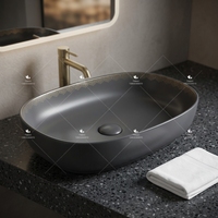 Articles sanitaires Offre Spéciale en céramique comptoir de bonne qualité lavabo fait à la main salle de bain de luxe lavabo d'art
