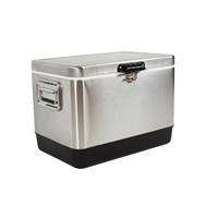Vente flash : glacière isotherme en acier inoxydable de 50 L pour le camping, les fêtes, les pique-niques et les activités de plein air, utilisation pour le vin, logo personnalisé en couleur