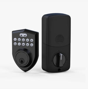 <span class=keywords><strong>Serrure</strong></span> intelligente <span class=keywords><strong>3</strong></span>-en-1 avec empreinte digitale + code + clé mécanique, système d'entrée sans clé, verrouillage automatique pour la sécurité de la porte d'entrée, noir - Product Image 2