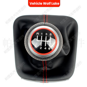 Poignée de levier de vitesse en cuir Pareo, 6 vitesses, pour Audi A4 B6 2002-2009 Volkswagen Golf 5, design ergonomique - Product Image 3