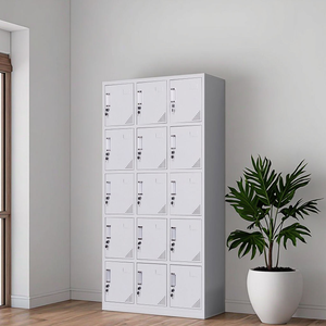 Armario de Almacenamiento con Recubrimiento de Polvo, Armario Metálico de Acero de 15 Puertas para Vestuarios, Tiendas y Salas de Estar - Product Image 5