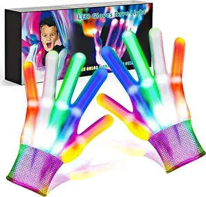 Großhandel Erwachsene Halloween Glow Light Up Handschuhe Bunte Rave LED Finger Licht Handschuhe Festival Party LED Blinkende Handschuhe