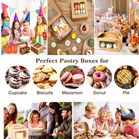 Boîte cadeau noire multi-compartiments pour pâtisseries, avec séparateurs personnalisés, pour desserts, sandwichs, fruits, idéale pour pique-niques et fêtes