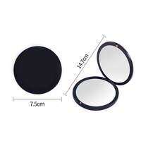Nouveauté - Miroir de maquillage en plastique simple, finition mate, carré ou rond, pliable, mini, portable, pour femmes, cadeau