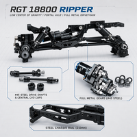 RGT 18800 Ripper 1/18 Camion RC tout-terrain 4x4 à moteur brushless, 2 vitesses, avec essieux portiques, Hobbywing, étanche, pour escalade hors route