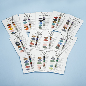 Collar de Piedras Naturales con Constelaciones del Zodiaco, Cadena de Acero Inoxidable, Colgante de Sodalita y <span class=keywords><strong>Amatista</strong></span> - Product Image 2