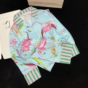 <span class=keywords><strong>Netflix</strong></span> Venta caliente Pijamas de mujer Modelos de primavera y verano Manga larga Senior Sense Flamingo Printing Home Set - Product Image 5