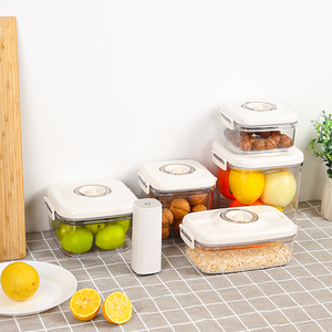 Reusable Airtight Coffee Fruits Vacuum-Sealing Box Rectangle Round Vacuum Seal Food Storage Container Food Storage Boxes