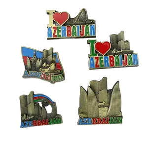 Fridge Magnets Azerbaijan Landmark Tourism Souvenirs Zine Alloy Personalized Designs Custom Made Decoration Custom Logo Art Deco