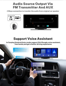 10.26 inch siêu rõ ràng 1080p trong xe hơi IPS màn hình với vòng lặp ghi âm GPS navigation FM âm thanh-carplay USB kết nối TV kết hợp - Product Image 4