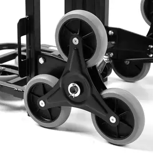 Uni-бесшумный 150 кг сверхмощный восхождение колеса лестницы ручная тележка с запасные колеса складная Коляска лёгкая с FHT150-6S