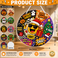 Décoration murale personnalisable élégante Art Déco pour Noël et Halloween, cadeau personnalisé, plaque en acrylique, décoration en cristal
