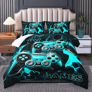 Literie épaisse d'hiver pour adolescents, garçons et filles, ensemble de couette moderne imprimé numérique avec des animaux de dessin animé 3D - Product Image 5