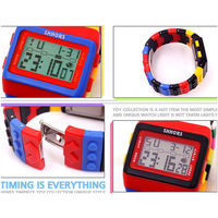 10 pcs/lot unisexe arc-en-ciel hommes femmes en plastique grande montre numérique bonbons nuit éclairer étudiants étanche alarme Bracelet montres
