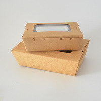 Custom ricicla scatole di cibo in carta Kraft con scatole di plastica per finestre eco-friendly scatola di carta per torte da forno Cupcake Packaging