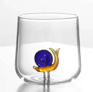 Fabrika ihracat toptan özelleştirilmiş hediye seti hayvan tema cam süt bira bardağı şeffaf cam
