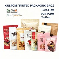 Sacs d'emballage personnalisés à surface mate, pochettes multicouches composites, sacs en plastique refermables pour noix et fruits secs