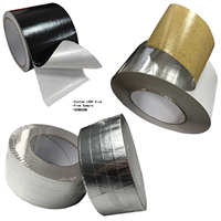 En stock, faible MOQ, ruban adhésif décoratif en aluminium noir imperméable, résistant aux solvants, facile à nettoyer, ignifuge, auto-adhésif pour HVAC