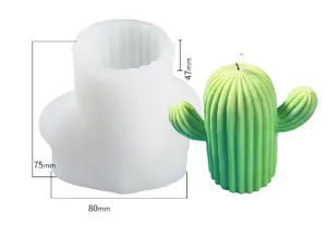 Pot de cire de savon en résine et silicone pour grand pilier 3D de luxe personnalisé nouveau moule 3D pour bougie d'anniversaire pour la fabrication de gâteaux