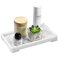 Plateau de Rangement en Résine Personnalisé Blanc Craie pour Bijoux, Décoration de Coiffeuse, Organisateur de Comptoir, Plateau de Service