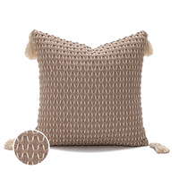 Taie d'oreiller à pompon tissé américain simple et moderne maison salon canapé décor oreiller lombaire