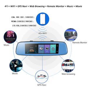 4G 7.84 "Pantalla táctil adas remoto Monitor retrovisor coche DVR Cámara Android dual lente WiFi dashcam navegación GPS - Product Image 3
