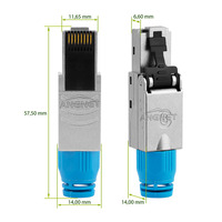 Câble Ethernet Cat8 40 Gbps 2000 Mhz FTP Connecteur sans outil Cat8 Connecteur RJ45 Cat8 Prise modulaire