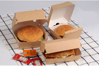 Emballage alimentaire à emporter pour la restauration rapide, boîte à hamburger, conteneur à emporter personnalisé avec logo de restaurant, boîtes à poulet frit en papier