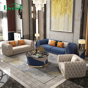 Set di Divani in Vera Pelle di Lusso per Soggiorno, Divano Componibile a 1, 2, 3 Posti, Set di Divani Moderni per Villa - Product Image 3