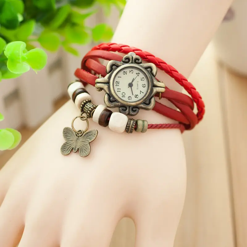 Butterfly Pendant Bracelet Watch Hand-woven Personality Casual Men's and Women's Fashion Watch