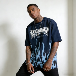 Camiseta de Cuello Redondo y Manga Corta con Estampado de Llamas en Toda la Superficie, Sublimación, Tela Suave y Transpirable, Ropa Casual Urbana para Hombre - Product Image 2