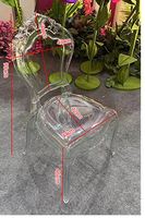 Chaise empilable Louis en acrylique transparent PC, design moderne, salle à manger, salon, hôtel, banquet, fête en plein air, plastique