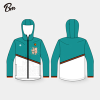 Veste d'entraînement personnalisée à capuche et fermeture éclair intégrale 100 % polyester pour le football, le basketball, la course à pied, le fitness et l'échauffement d'équipe