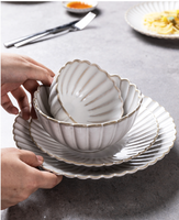 Vaisselle de Table en Céramique Assiette Respectueuse de l'Environnement Bols et Tasses à Café en Porcelaine Assiettes à Dessert et à Gâteau de 6, 8 et 10 Pouces Ensemble de Service