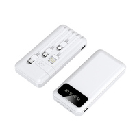 Produit de vente à chaud OEM LOGO Power Bank 10000mAh Capacité réelle Câble intégré Affichage LED Centrale électrique portable