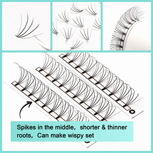 Offre Spéciale nouvelle tendance en gros 0.05mm 0.07mm 5D 7D trois pointes tige <span class=keywords><strong>courte</strong></span> Premade Volume ventilateur cils Premade ventilateurs - Product Image 4