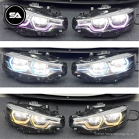 Feux avant RGB DRL LED pour BMW Série 4 13-20 F32 F33 F36 F82 M4 avec clignotants dynamiques