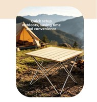Table de camping pliante en aluminium de petite taille, personnalisée et professionnelle, mobilier d'extérieur portable, pique-nique, barbecue, randonnée, pêche, ultra-légère