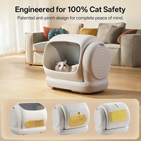 Bac à litière intelligent pour chat avec commande par application, bac à litière autonettoyant, toilette automatique pour chat, robot bac à litière avec éliminateur d'odeurs