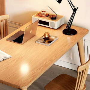 Modern Minimalist Solid Wood Rectangle Dining <b>Table</b> with Splayed <b>Legs</b> and 4 Matching Chairs for Family Dinner Hotel Apartment - Product Image 3