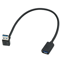 Câble d'extension USB 3.0 coudé à 90 degrés, charge rapide 5A, pour ordinateur, souris, clavier, clé USB, en cuivre sans oxygène