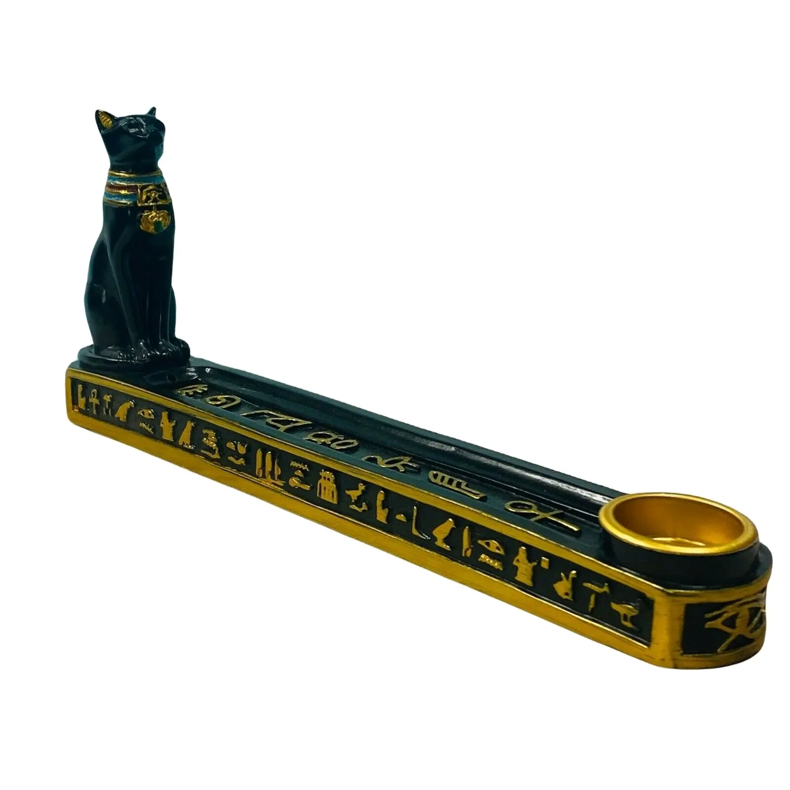 Suporte de incenso egípcio para mithologia, base queimador de incenso em resina para gato