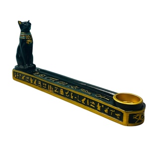 Porte-encens en résine représentant un chat <span class=keywords><strong>Bastet</strong></span> de la mythologie égyptienne, base de brûleur d'encens - Product Image 1