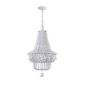 Wood Beaded Chandelier Semi Flush Mount Blue Ceiling <strong>Light</strong> <strong>Fixtures</strong> for Hallway Baby's <strong>Nursery</strong> Bedroom Kitchen-Highlight White - Product Image 1