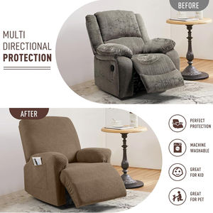 ผ้าแจ็คการ์ดยืดเอนได้ผ้าคลุมโซฟาแบบปรับเอนนอนปรับเอนได้1/2 2/3แบบซักได้ - Product Image 4