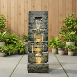 Scultura Paesaggistica con Acqua Corrente, Ruota Feng Shui e Mulino - Fontana Stile Pastorale con Rocce e Laghetto per Giardino - Product Image 2